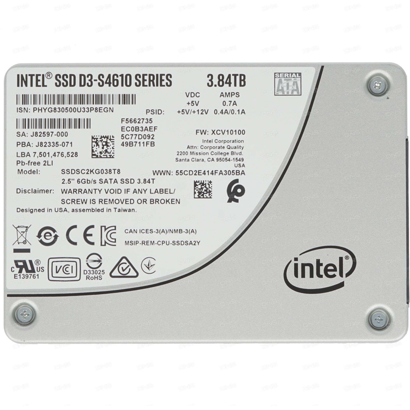 Intel D3-S4610 Series SSDSC2KG038T801 