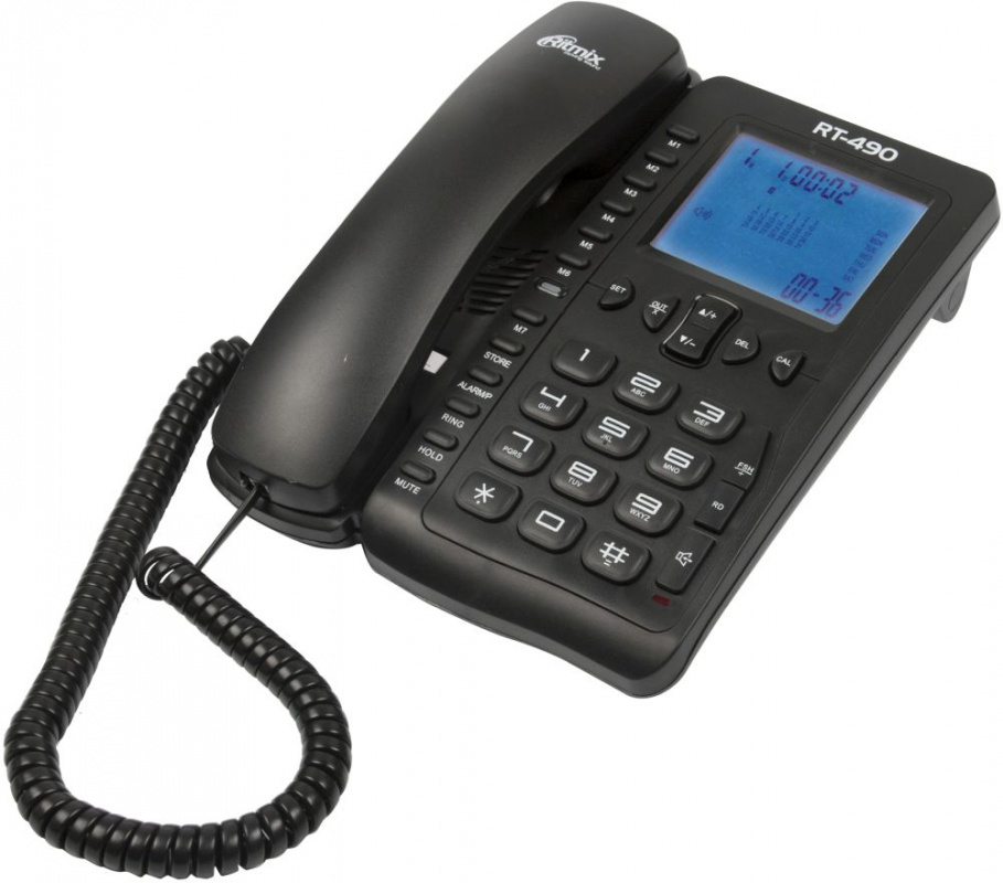 Телефон проводной Ritmix RT-490 черный 