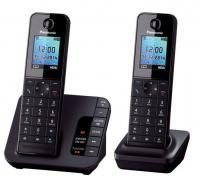 Р/Телефон Dect Panasonic KX-TGH222RUB черный (труб. в компл.:2шт) автоответчик АОН 