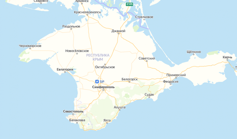 Зоны покрытия на карте Крыма 