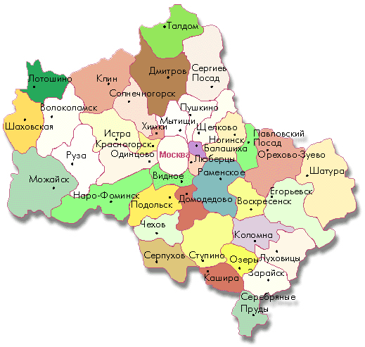 Московская область карта районов