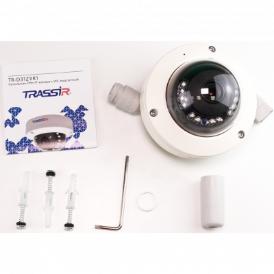 Видеокамера IP Trassir TR-D4111IR1 3.6-3.6мм цветная корп.:белый 